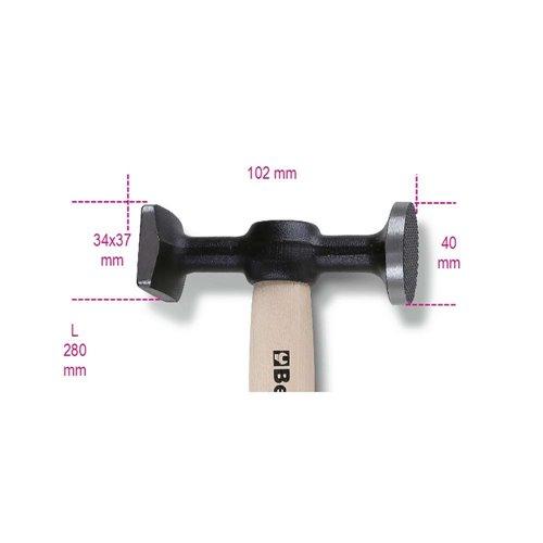 1357Z/45 Karosszériakalapács lapos, kerek rovátkás és sima négyszög fejjel, fanyéllel