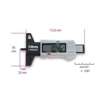 1706DGT Digitális gumiprofil-mélységmérő 1706DGT Digitális gumiprofil-mélységmérő