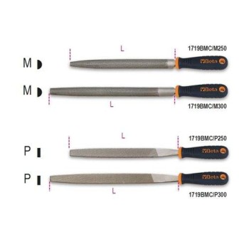 1719BMC/P 250 Félkerek és laposreszelő, műanyag nyéllel 1719BMC/P 250 Félkerek és laposreszelő, műanyag nyéllel