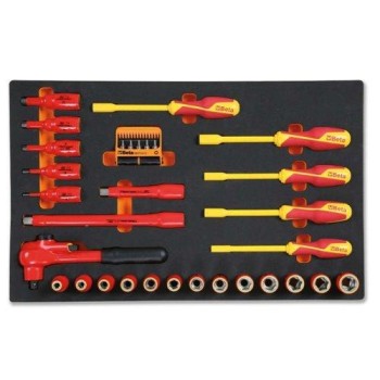 Beta M110 habszivacs tálca 36 darabos 1000V szigetelt szerszámkészlettel Beta M110 habszivacs tálca 36 darabos 1000V szigetelt szerszámkészlettel