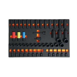 BETA M128 habszivacs tálca 1/2''-os dugókulcs készlettel BETA M128 habszivacs tálca 1/2''-os dugókulcs készlettel