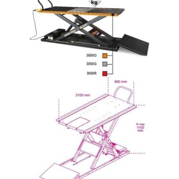 Beta 3050/G elektro-hidraulikus motorkerékpár emelő, 600 kg