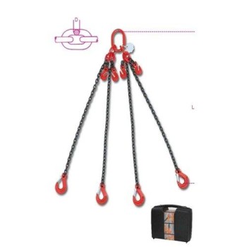 BETA 8098 D8-4 rögzítő emelőheveder 4 karos lánccal, közelítő horgokkal, táskában