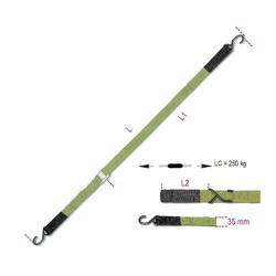 8188VFG2 2 horgos és rögzítőgyűrűs rögzítőrendszer, zárócsattal, LC 250 kg nagy szakítószilárdságú poliészter szalag (PP) 8188VFG2 2 horgos és rögzítőgyűrűs rögzítőrendszer, zárócsattal, LC 250 kg nagy szakítószilárdságú poliészter szalag (PP)