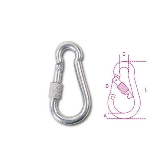 8274G 6X60 Karabiner horog anyával AISI 316