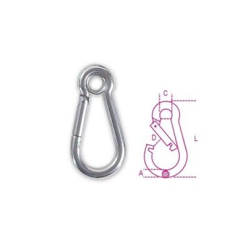 8274A 6X60 gyűrűs karabiner, rozsdamentes AISI 316