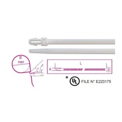 BMBP1536   Befűzős műanyag kábelkötegelő szalag, natúr