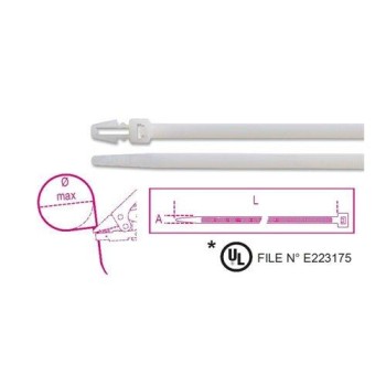 BMBP1536   Befűzős műanyag kábelkötegelő szalag, natúr