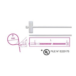 BMBT21025   Keresztben feliratozható kábelkötegelő szalag, 25x8mm, natúr