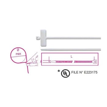 BMBT21025   Keresztben feliratozható kábelkötegelő szalag, 25x8mm, natúr