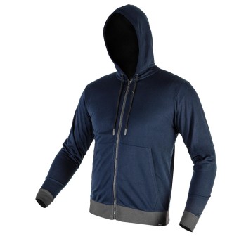 Pulóver kapucnival COMFORT, sötétkék, 60% poliészter 40% műselyem, XL  (81-513-XL)