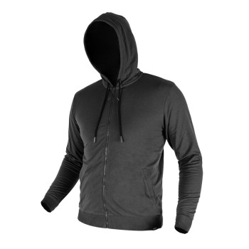 Pulóver kapucnival COMFORT, szürke, 57% pamut 39% poliészter, XXL (81-514-XXL)