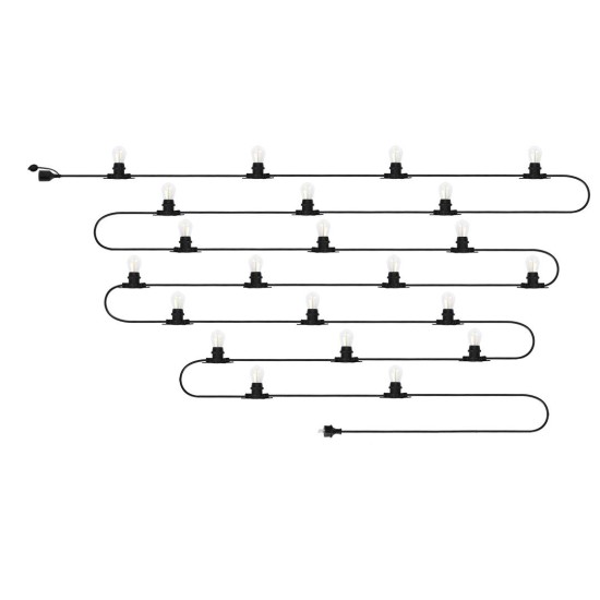 Kerti fényfüzér, 20m, 22db E27 led ízzóval, 230V (99-106) Kerti fényfüzér, 20m, 22db E27 led ízzóval, 230V (99-106)