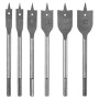 Lapos marófúró készlet, 1/4'' hatszög szár, 10,13,16,19,22,25mm