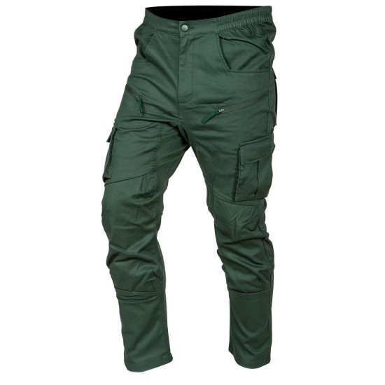 Munkásnadrág, OUTDOOR, zöld, 80% pamut, XL