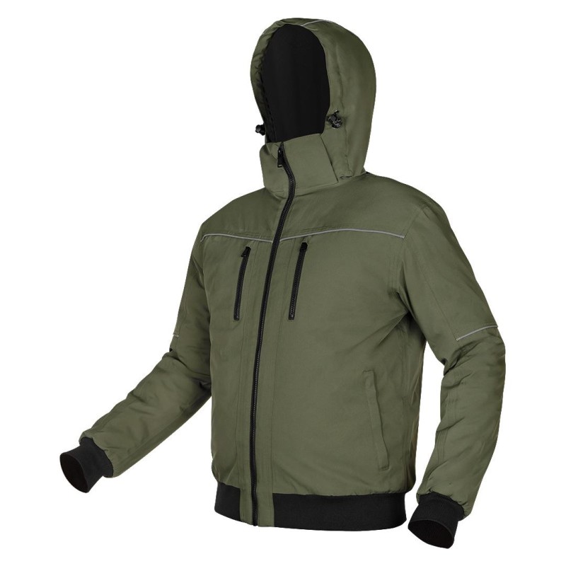 Téli munkavédelmi kabát, OUTDOOR, hőszigetelt, kapucnis, zöld, S Téli munkavédelmi kabát, OUTDOOR, hőszigetelt, kapucnis, zöld, S