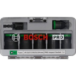 BOSCH PRO Gépi dugókulcs készlet 7 részes 1/2'' 13-24 mm CrMo BOSCH PRO Gépi dugókulcs készlet 7 részes 1/2'' 13-24 mm CrMo