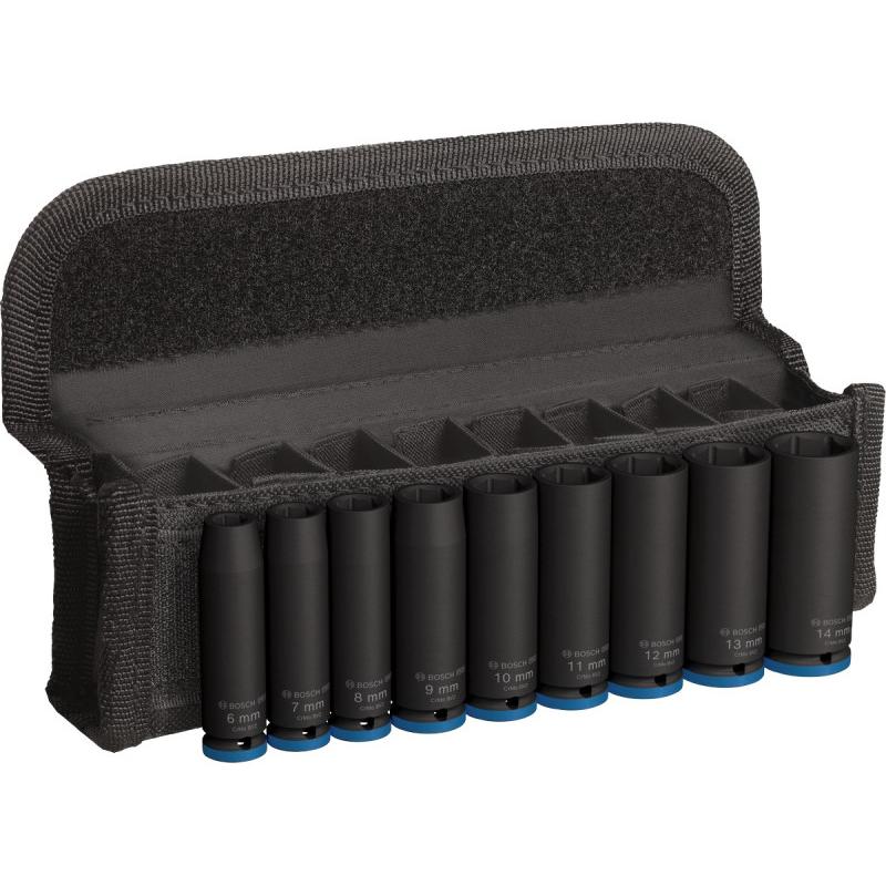 BOSCH PRO Hosszú gépi dugókulcs készlet 9 részes 1/4'' 6-14 mm CrMo