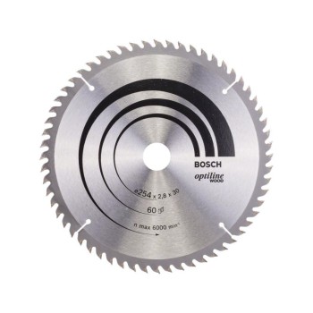 BOSCH Fűrésztárcsa fához 254 x 30 x 2,8 mm / 60T Optiline Wood ATB