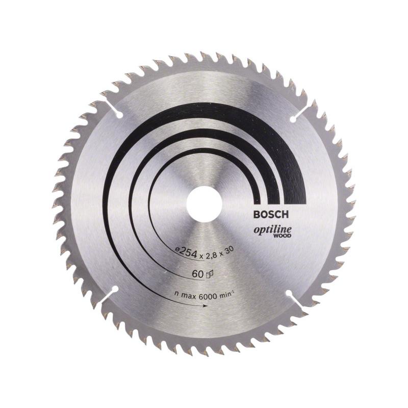 BOSCH Fűrésztárcsa fához 254 x 30 x 2,8 mm / 60T Optiline Wood ATB