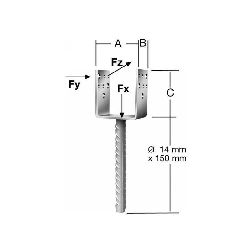 VORMANN Oszloptartó vas betonozható 91 x 60 x 102 mm VORMANN Oszloptartó vas betonozható 91 x 60 x 102 mm
