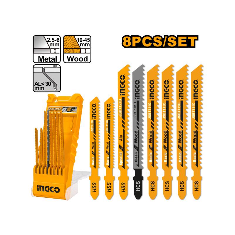 INGCO Dekopírfűrészlap készlet (8 db) INGCO Dekopírfűrészlap készlet (8 db)