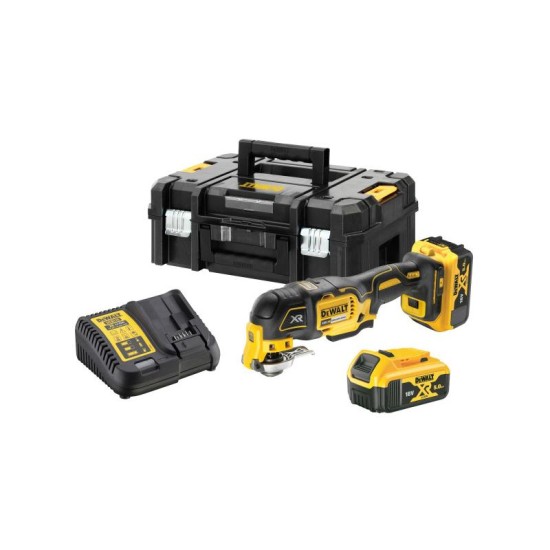 DEWALT Akkus multifunkciós gép 18 V szénkefe nélküli (2 x 5,0 Ah akku + töltő) DCS356P2