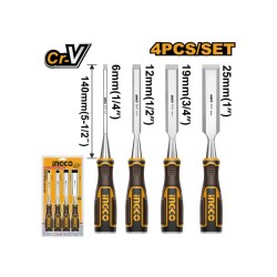 INGCO Favéső készlet 4 részes 6-25 mm műanyag nyéllel INGCO Favéső készlet 4 részes 6-25 mm műanyag nyéllel
