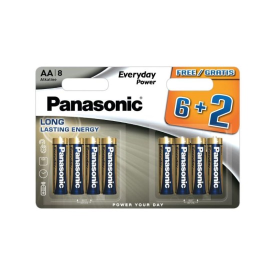 PANASONIC AA/ceruza tartós alkáli elem 1,5 V (8 db)