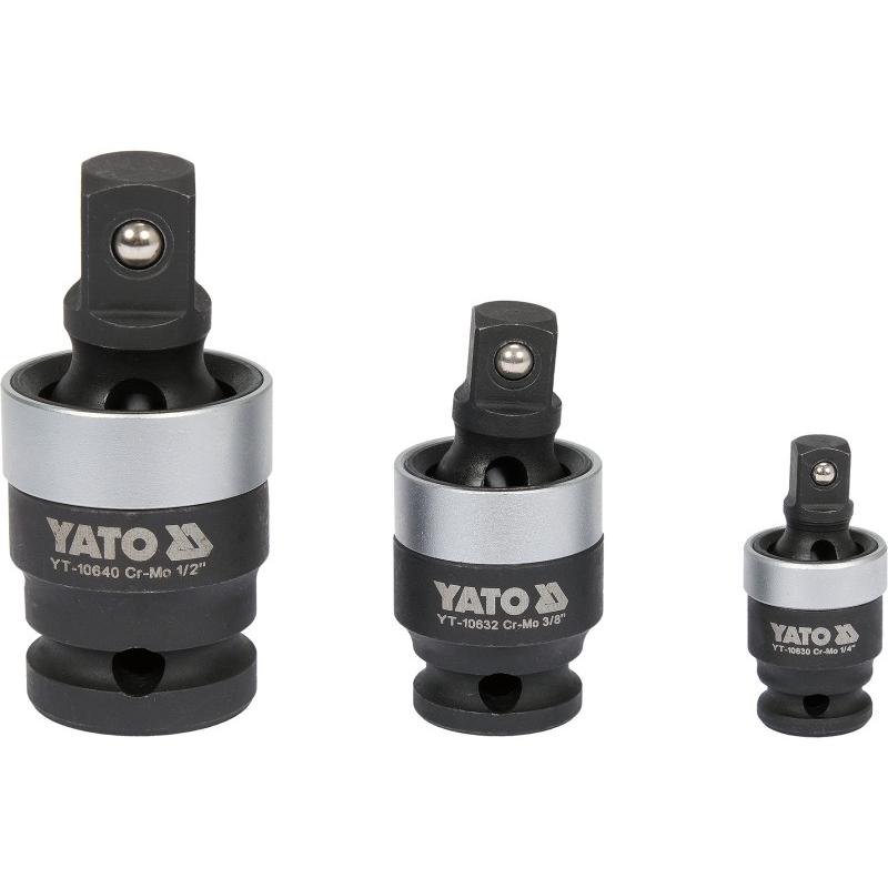 YATO Gépi csuklós csatlakozó készlet 3 részes 1/4'' 3/8'' 1/2'' CrMo