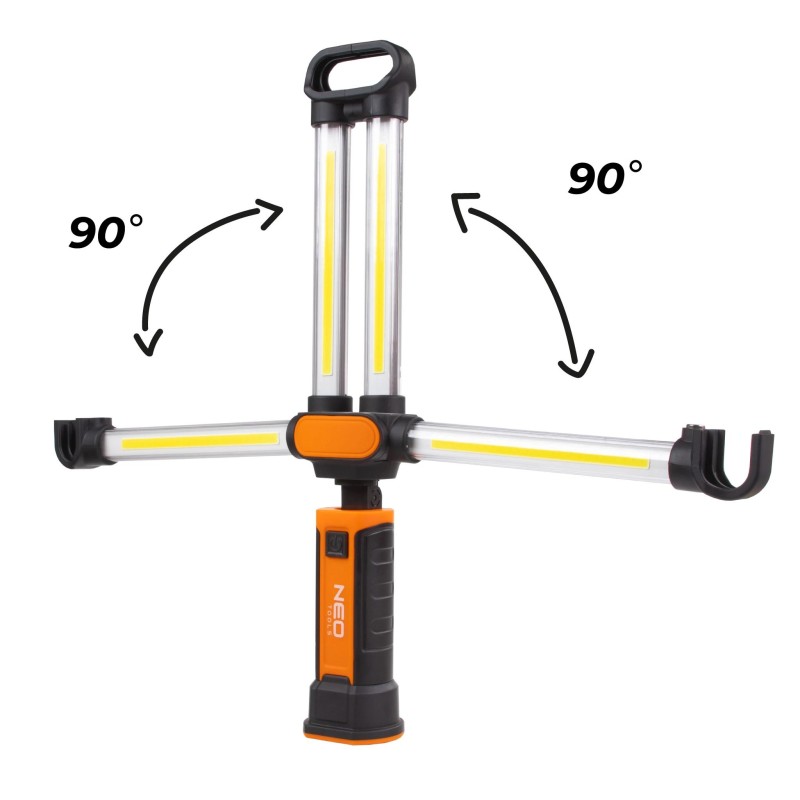 Szerelőlámpa LED COB ledes 6W akkus USB + mágnes - NEO