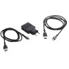 Hálózati USB töltő adapter 230V - 5V 2.4A + USB C + Micro kábelek