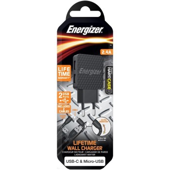 Hálózati USB töltő adapter 230V - 5V 2.4A + USB C + Micro kábelek