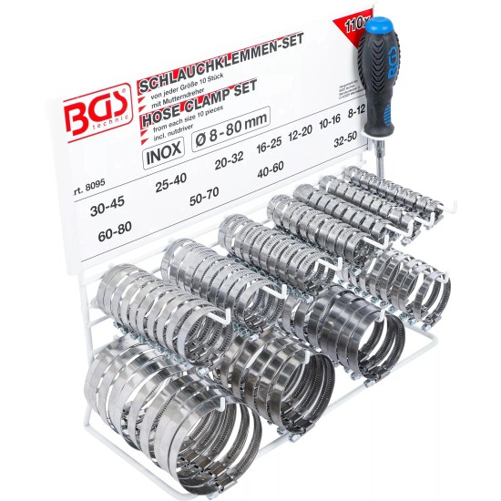 Bilincs készlet 111 db-os + ajándék bilncs csavarhúzó - rozsdamentes - BGS Bilincs készlet 111 db-os + ajándék bilncs csavarhúzó - rozsdamentes - BGS