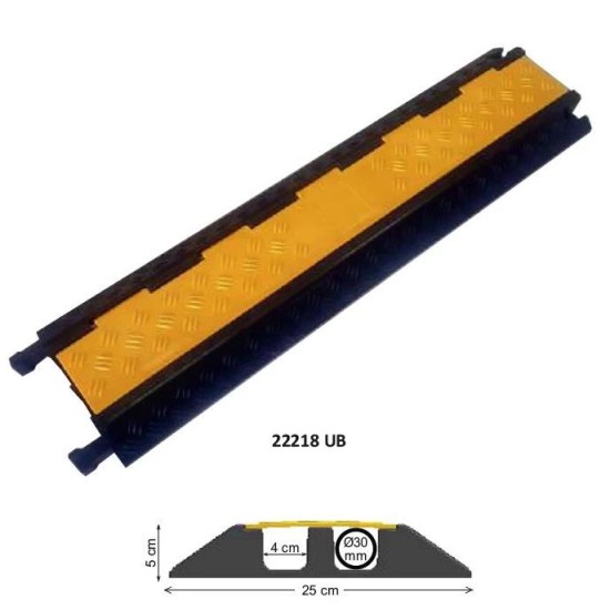 Kábel és tömlővédő rámpa -fekvőrendőr- 100x25x5 cm 2csatornás -Evelux Kábel és tömlővédő rámpa -fekvőrendőr- 100x25x5 cm 2csatornás -Evelux