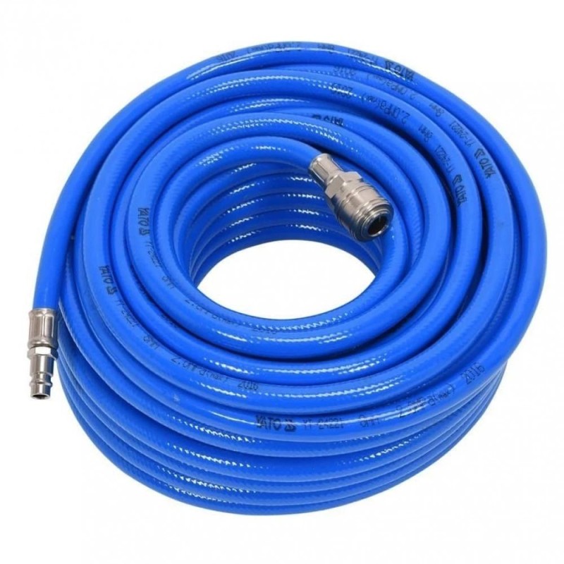 Levegőcső szerelt kék 20 méteres, standard gyorscsatlakozóval - Yato Levegőcső szerelt kék 20 méteres, standard gyorscsatlakozóval - Yato