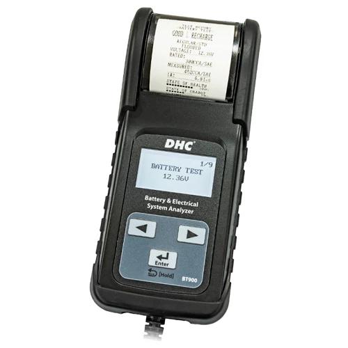 DHC BT900 digitális akkumulátortesztelő – 12–24 V, beépített hőnyomtató