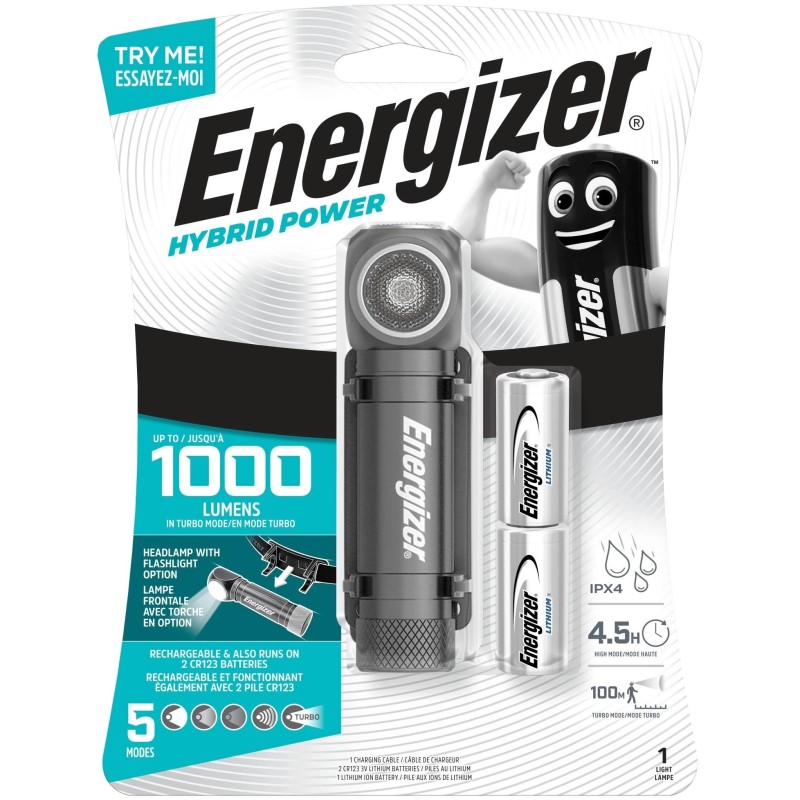 Energizer EHLED Hybrid 1000 lm IPX4 fejlámpa Energizer EHLED Hybrid 1000 lm IPX4 fejlámpa