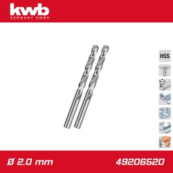 Csigafúró  2,0 mm HSS-G DIN 338 Silver Star 2 db-os - KWB Csigafúró  2,0 mm HSS-G DIN 338 Silver Star 2 db-os - KWB