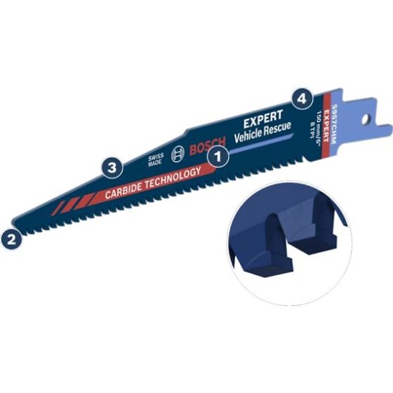 Fűrészlap kardfűrészhez, fém/üveg 150 mm 8 T / S 957 CHM- Bosch