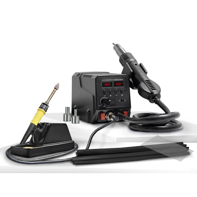 Műanyag hegesztő és hőlégfúvó állomás 2:1-ben 50°C-480°C / 100°C-500°C