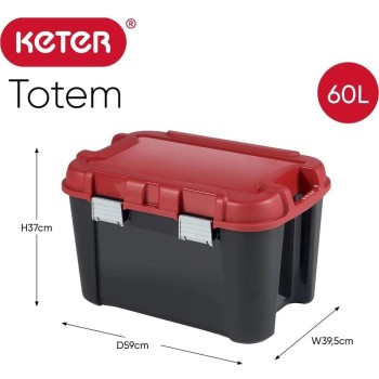 Szerszámos láda Totem egyterű tároló 4 csatos 590x395x360mm 60L CURVER