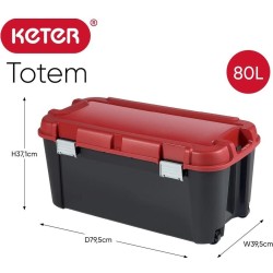 Szerszámos láda Totem egyterű tároló 4 csatos 795x395x370mm 80L CURVER