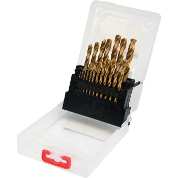 Csigafúró készlet HSS TiN Titán bevonatú 19 db-os 1.0-10.0 mm Yato