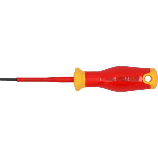 Csavarhúzó szigetelt lapos 2,5x 75 mm VDE 1000V - Slim - Yato Csavarhúzó szigetelt lapos 2,5x 75 mm VDE 1000V - Slim - Yato