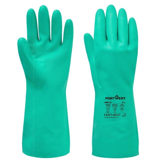 Alkatrészmosó Kesztyű 0,4 mm vastagság Nitril 32 cm  7/S - Portwest
