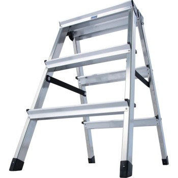 Létra ALU lépcsőfokos két oldalon járható álló 2x3 fokos - Krause DOPPLO