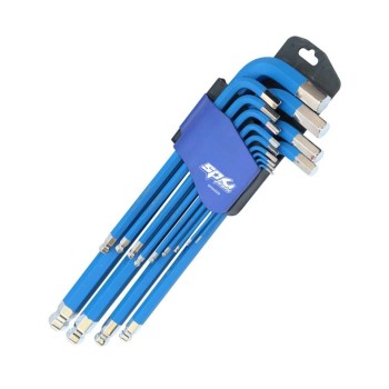 Imbuszkulcs készlet 13 db-os gömbvégű, méret: 2-19 mm - SP Tools