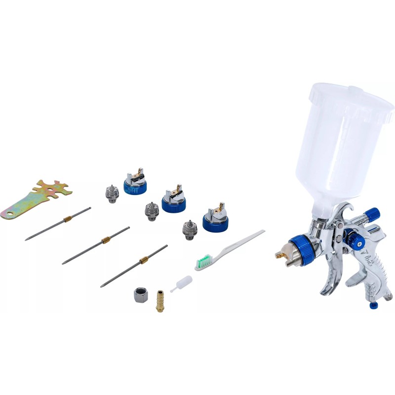 Festékszóró pisztoly, felsőtartályos készlet 1,4+1,7+2,0 mm - BGS