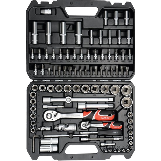 Dugókulcs készlet 1/4'' - 1/2'' 6 lap 4-32 mm 94 db-os YATO